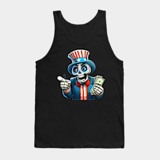 Sugar Skull Uncle Sam - 4th of July - Capitalism Tank Top